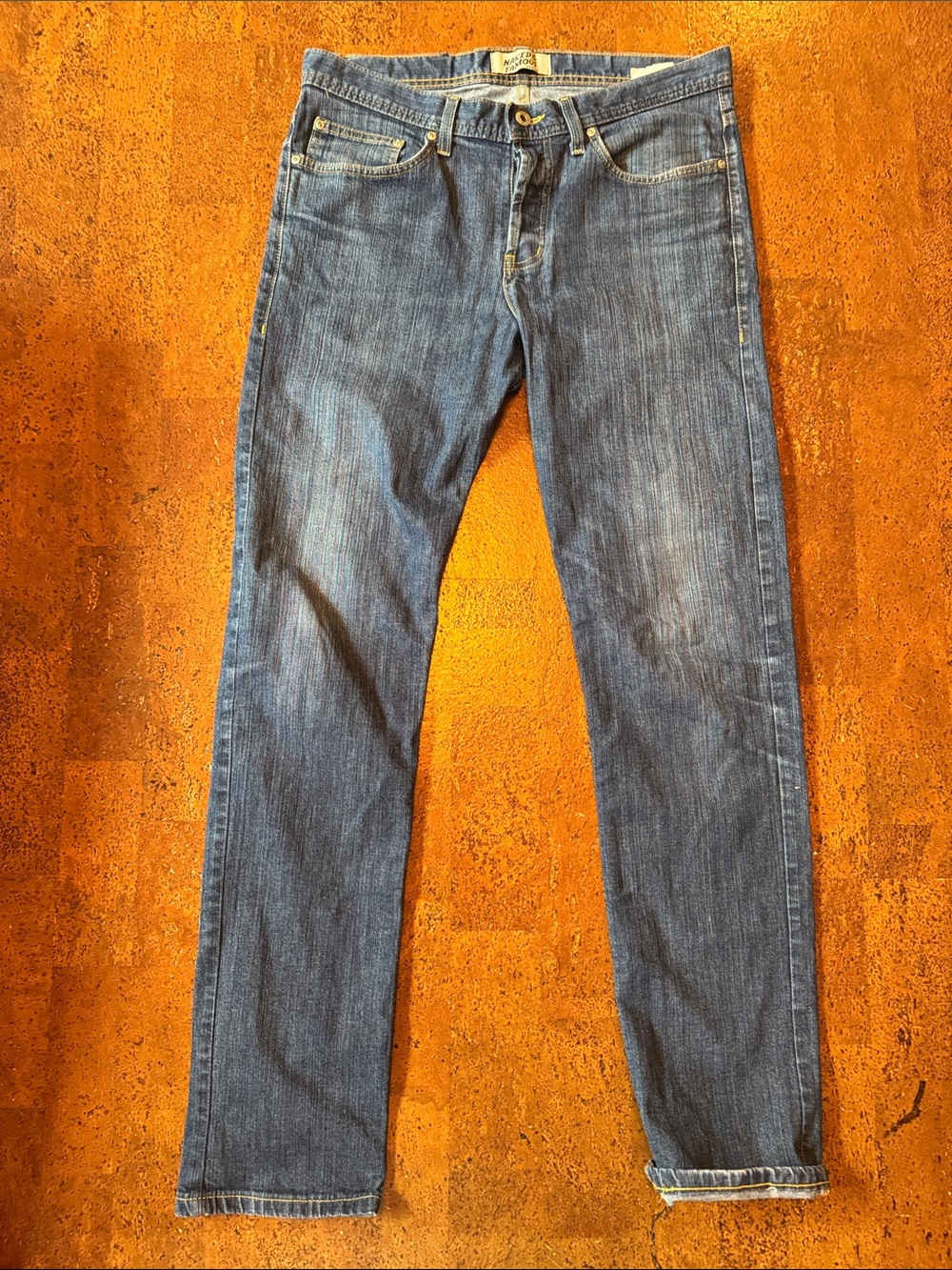 Naked and Famous Blue Denim Jeans - Slim Tapered Fit